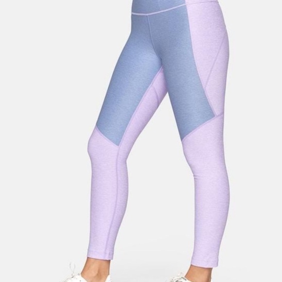 OUTDOOR VOICES Women TechSweat 3/4 Two-Tone Leggings Purple Blue Size Small - Picture 2 of 6